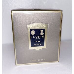 Floris London Cefiro Luxury Soap Set of 3- 3.5oz each Sealed in box RARE